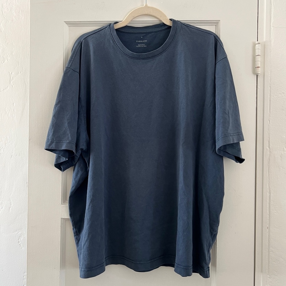Everlane Men’s Slate Blue Grey Organic Cotton short sleeve Tee T-shirt XL